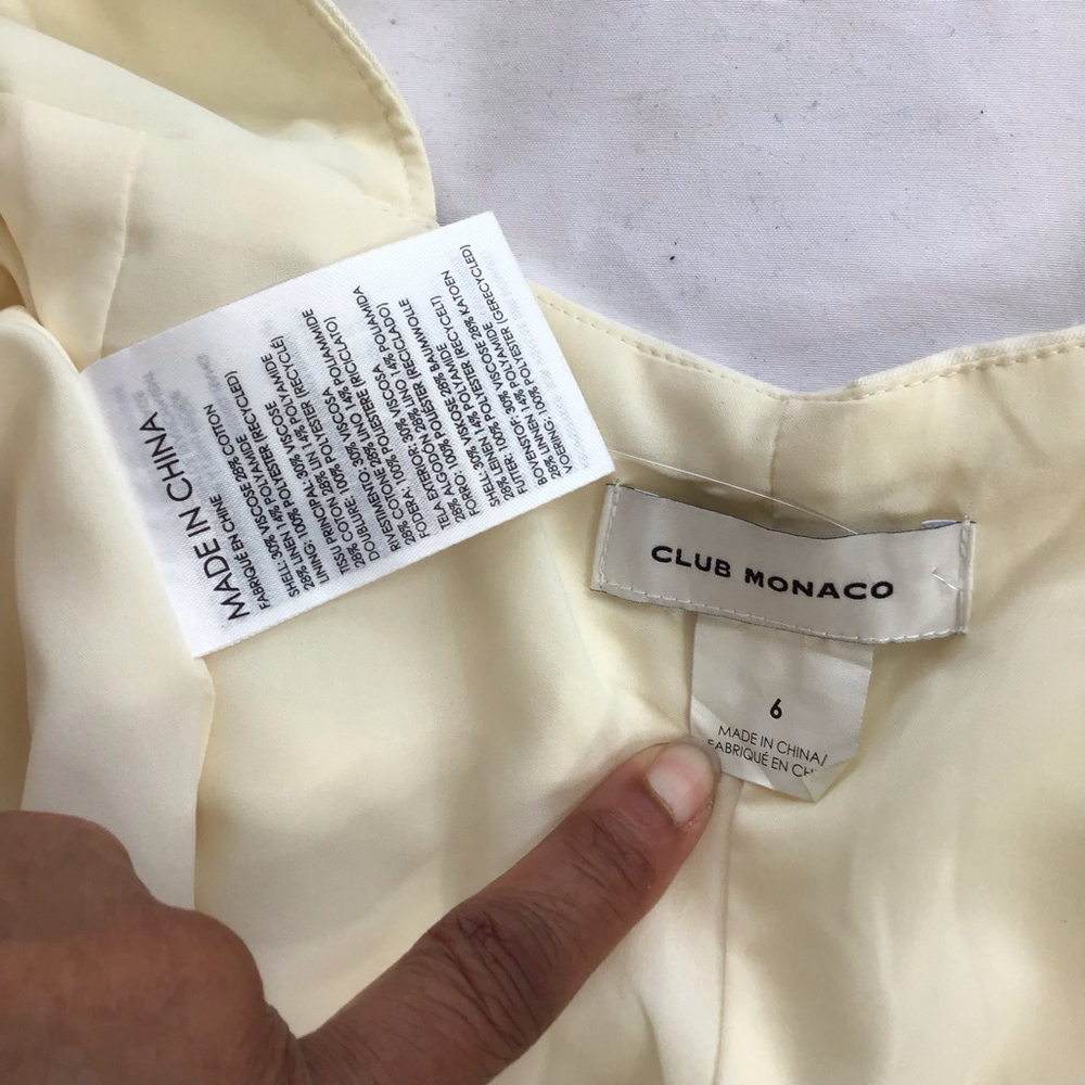 Club Monaco Women Elegant Buttery Cream Yellow Sleeveless Jumpsuit Size 6 - Picture 16 of 16